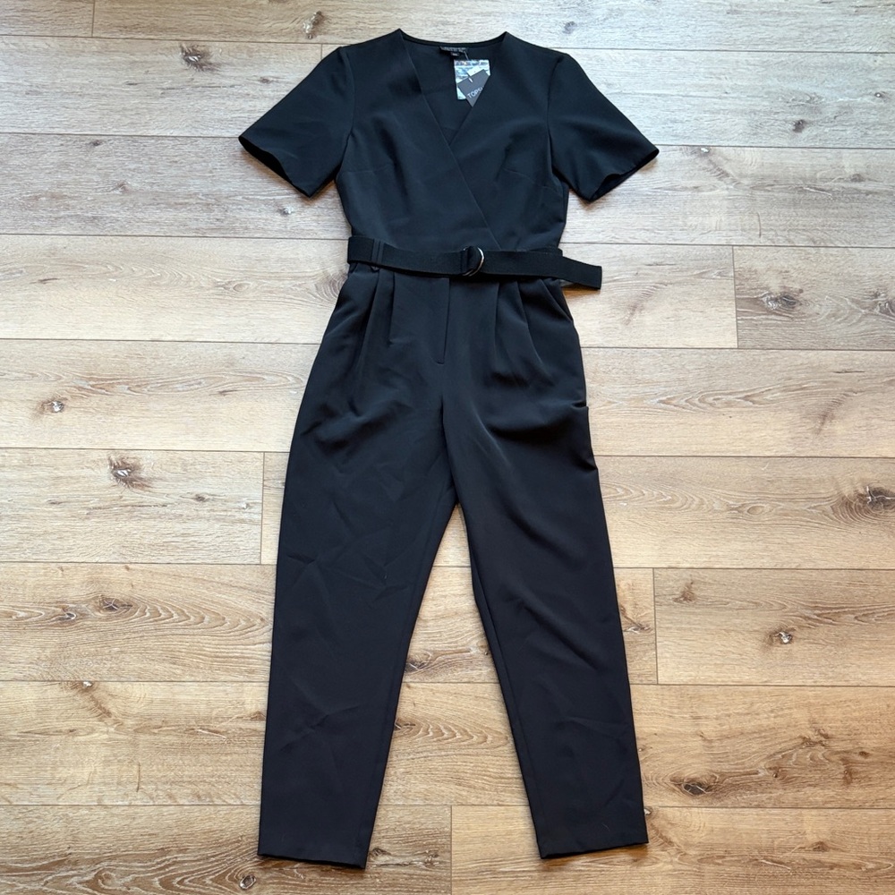 Topshop Black Belted Jumpsuit